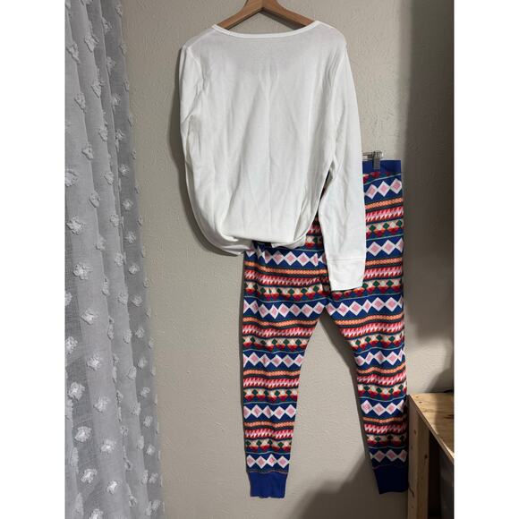 Old Navy Thermal Long John Style Aztec Print Pajama Set NEW XL - Picture 5 of 6